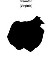 Staunton, Virginia blank outline map vector