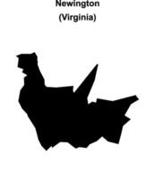 Newington, Virginia blank outline map vector