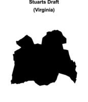Stuarts Draft, Virginia blank outline map vector