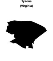 Tysons, Virginia blank outline map vector