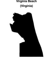 Virginia Beach, Virginia blank outline map vector