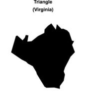 Triangle, Virginia blank outline map vector