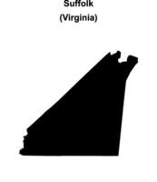Suffolk, Virginia blank outline map vector