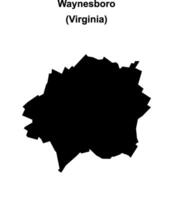 Waynesboro, Virginia blank outline map vector