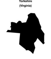 Yorkshire, Virginia blank outline map vector