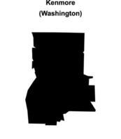 Kenmore, Washington blank outline map vector