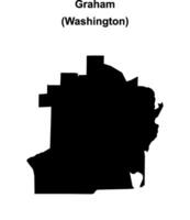 Graham, Washington blank outline map vector