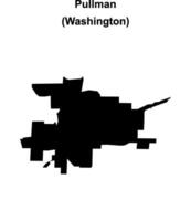 Pullman, Washington blank outline map vector
