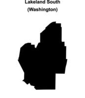 Lakeland South, Washington blank outline map vector