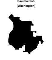 Sammamish, Washington blank outline map vector