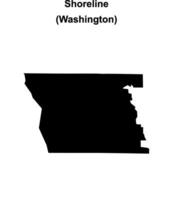 Shoreline, Washington blank outline map vector