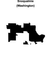 Snoqualmie, Washington blank outline map vector