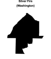 Silver Firs, Washington blank outline map vector