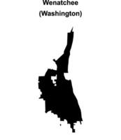 Wenatchee, Washington blank outline map vector