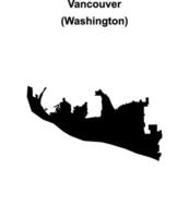 Vancouver, Washington blank outline map vector