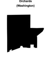 Orchards, Washington blank outline map vector