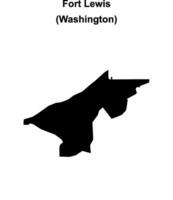 Fort Lewis, Washington blank outline map vector