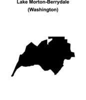 Lake Morton-Berrydale, Washington blank outline map vector