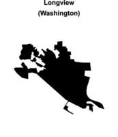 Longview, Washington blank outline map vector