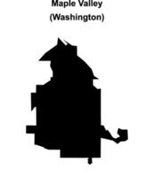 Maple Valley, Washington blank outline map vector