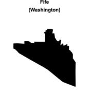 Fife, Washington blank outline map vector