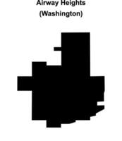 Airway Heights, Washington blank outline map vector