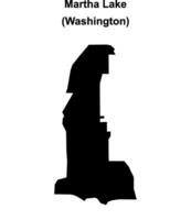 Martha Lake, Washington blank outline map vector