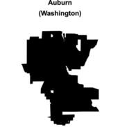 Auburn, Washington blank outline map vector