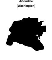 Artondale, Washington blank outline map vector