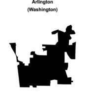 Arlington, Washington blank outline map vector