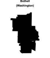 Bothell, Washington blank outline map vector