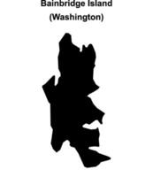 Bainbridge Island, Washington blank outline map vector
