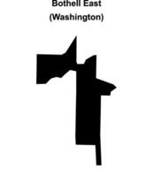 Bothell East, Washington blank outline map vector