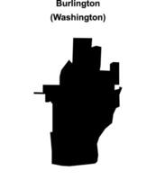 Burlington, Washington blank outline map vector