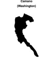 Camano, Washington blank outline map vector