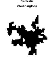 Centralia, Washington blank outline map vector