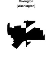 Covington, Washington blank outline map vector