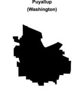 Puyallup, Washington blank outline map vector