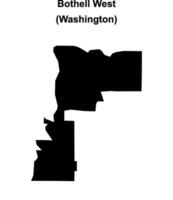 Bothell West, Washington blank outline map vector