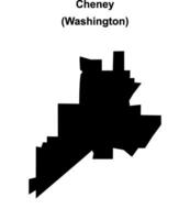 Cheney, Washington blank outline map vector