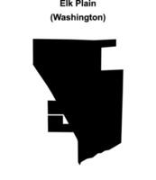 Elk Plain, Washington blank outline map vector