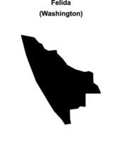 Felida, Washington blank outline map vector