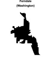 Ferndale, Washington blank outline map vector