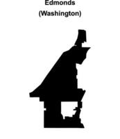Edmonds, Washington blank outline map vector