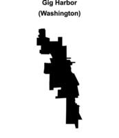 Gig Harbor, Washington blank outline map vector