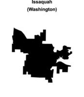 Issaquah, Washington blank outline map vector