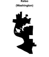 Kelso, Washington blank outline map vector