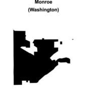 Monroe, Washington blank outline map vector