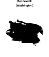 Kennewick, Washington blank outline map vector