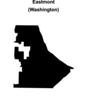 Eastmont, Washington blank outline map vector